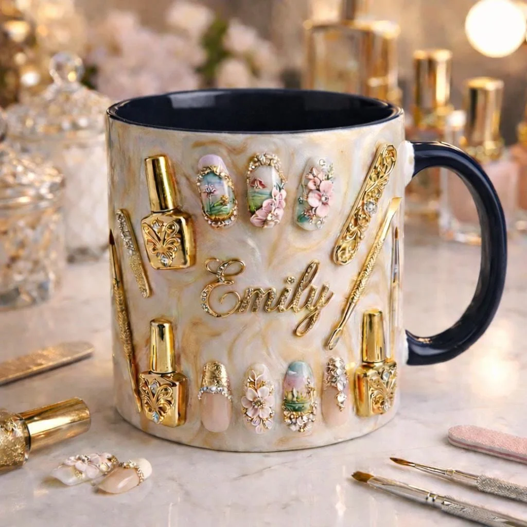Luxury Nail Tech Mug Personalized Name, Nail Artist Gift, 3D Nail Art Coffee Mu… - Image 27