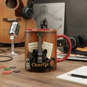 2D Flat Mug Custom Name GUITAR MUG - PERSONALIZED GIFTS FOR GUITAR LOVERS 04HYDT050126