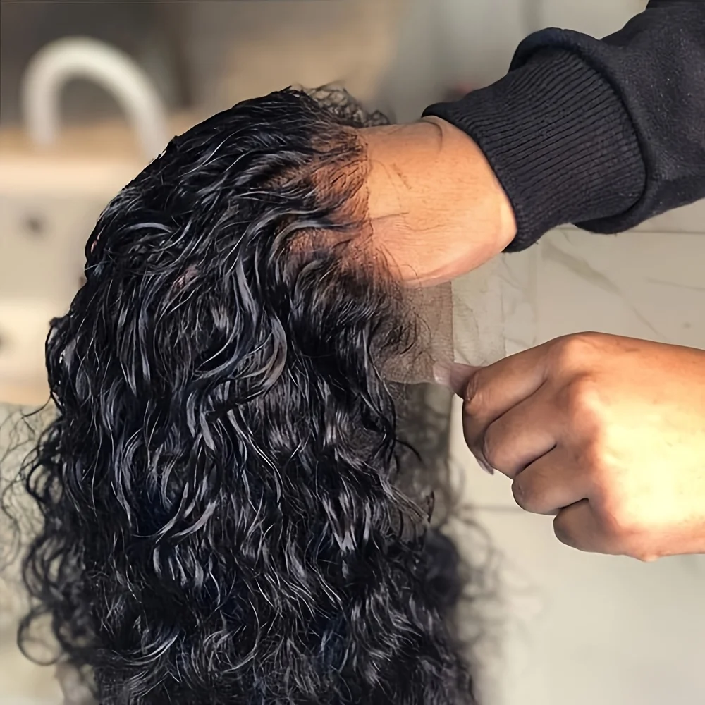 24 Inch Long Loose Curly Wave Frontal Wig Glueless 13x4 Free Part Lace - Pre Plucked Natural Black Hair System with Heat Resistant Fibers, 180% Density for African Women, Daily & Party Wear - Image 57