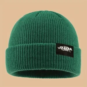 1pc Fashion Minimalist Logo Beanie, Lightweight and Comfortable, Unisex Commuter Warm Hat, Multi-Functional Slouchy Beanie for Men and Women, Vintage Trucker Cap, Couple Skate Cap, Ideal for Travel, Vacation, Daily Casual Wear, Street Fashion, Hiking