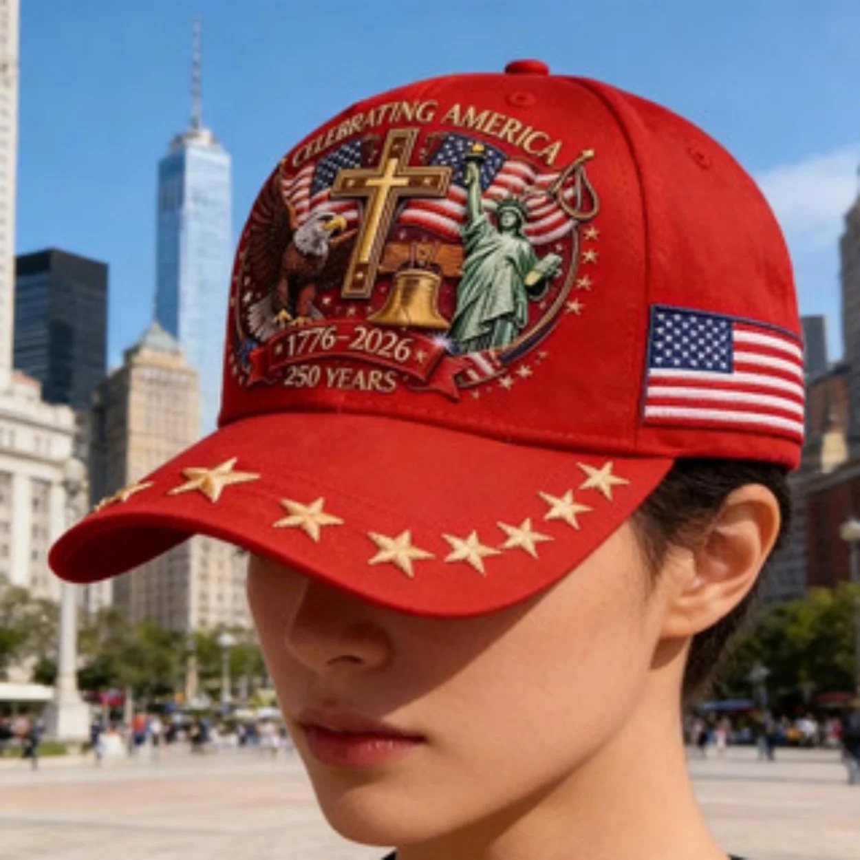 2-Pack US 250th Anniversary Caps - Eagle and Liberty and Cross Design, Adjustable Patriotic Baseball Caps, Unisex, Printed Caps, Independence Day Caps, Holiday Accessories, Ideal Gift for History Lovers, Suitable for All Seasons - Image 69