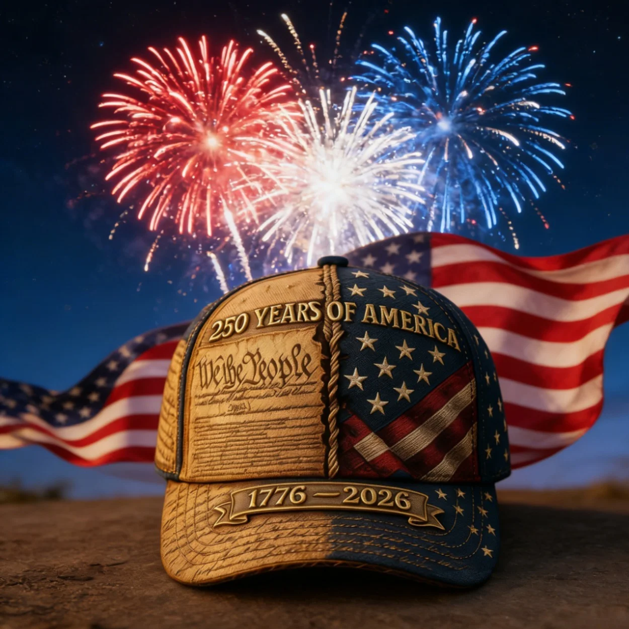 250th Anniversary American Flag Baseball Cap - Adjustable Vintage Commemorative… - Image 7