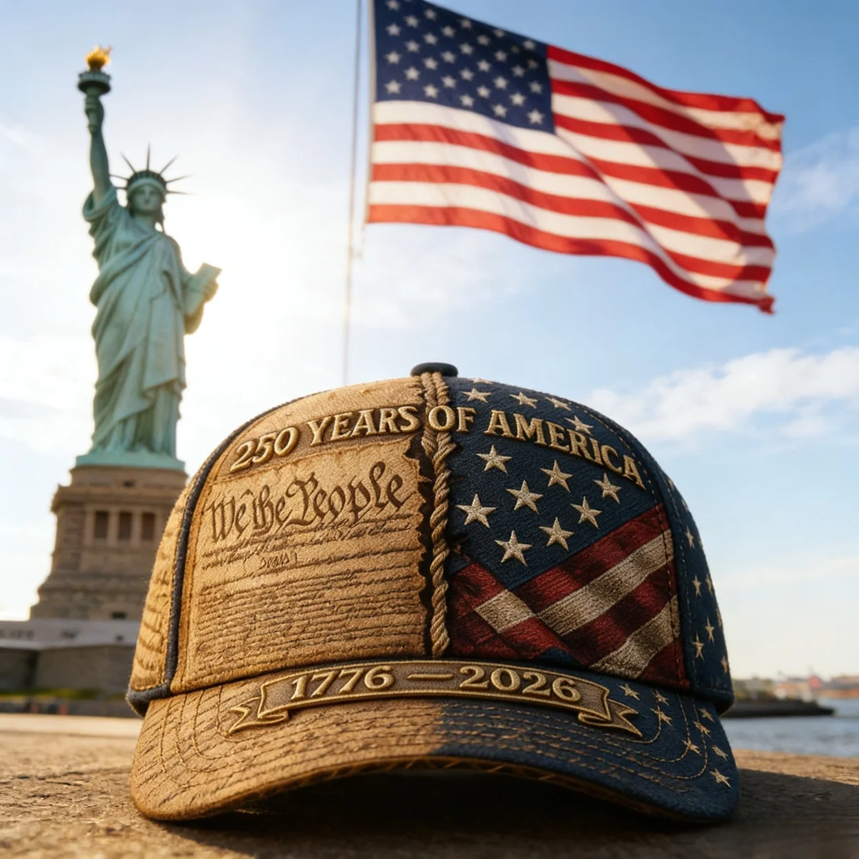 250th Anniversary American Flag Baseball Cap - Adjustable Vintage Commemorative… - Image 8