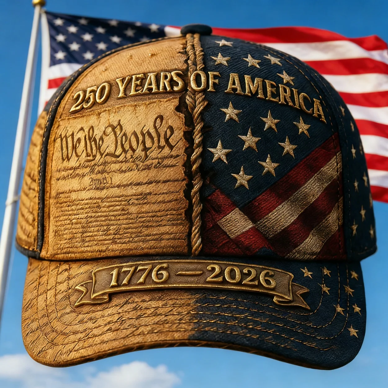 250th Anniversary American Flag Baseball Cap - Adjustable Vintage Commemorative… - Image 11