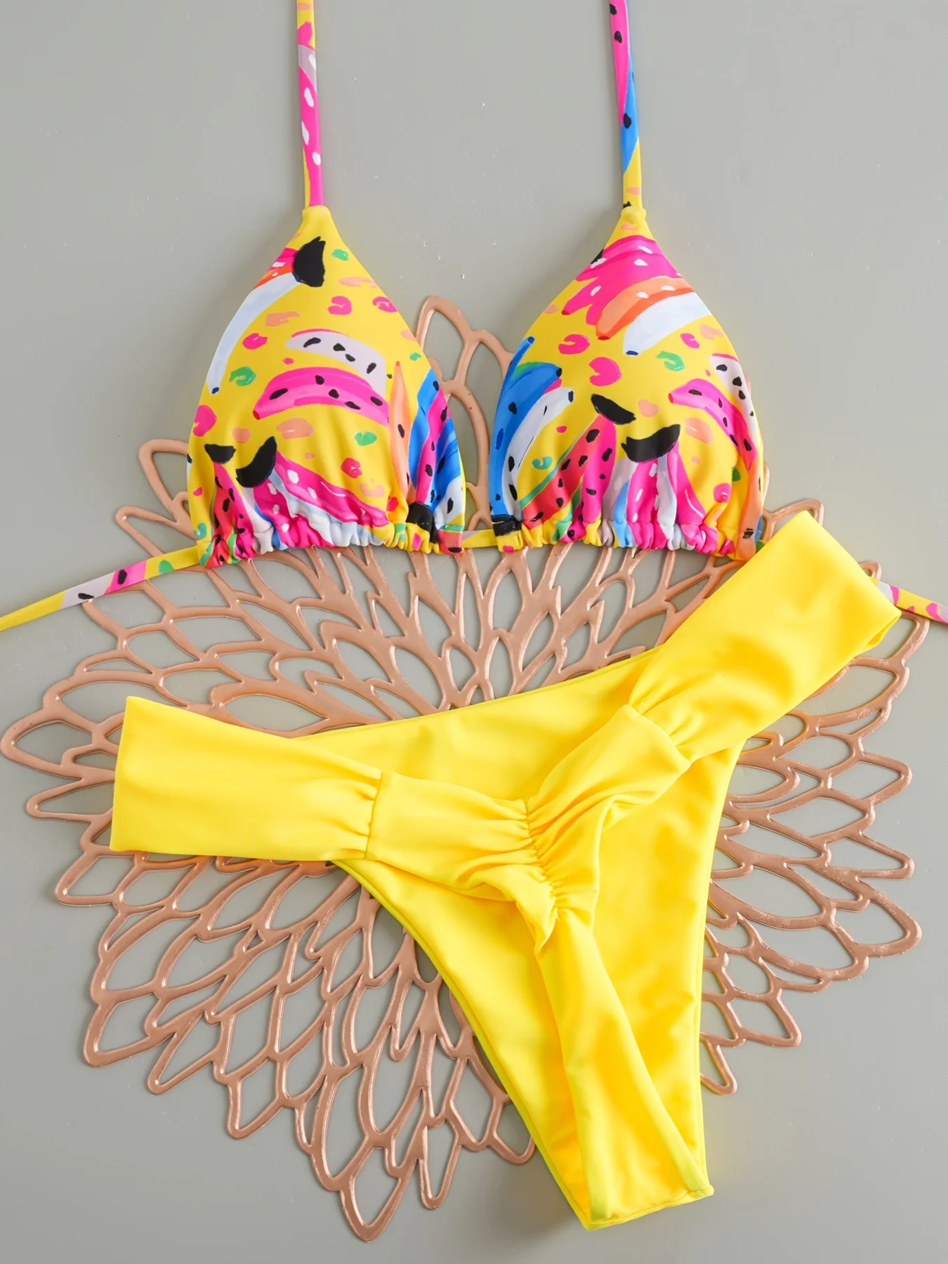 Tropical Fruit Print Sexy Bikini Fashion Hot Swimsuit - Image 2