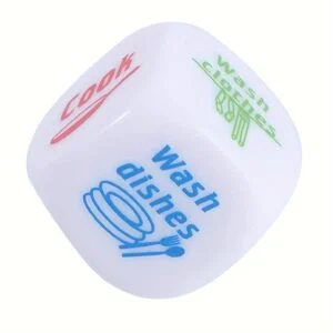 1pc Fun Housework Allocation Dice | Acrylic Task Allocator with Colorful Labels for Interactive Family Chore Game, Creative Task Assigner for Home Management, for Parties and Birthdays (Do Nothing, Laundry, Dishwashing, Cooking, Sweeping