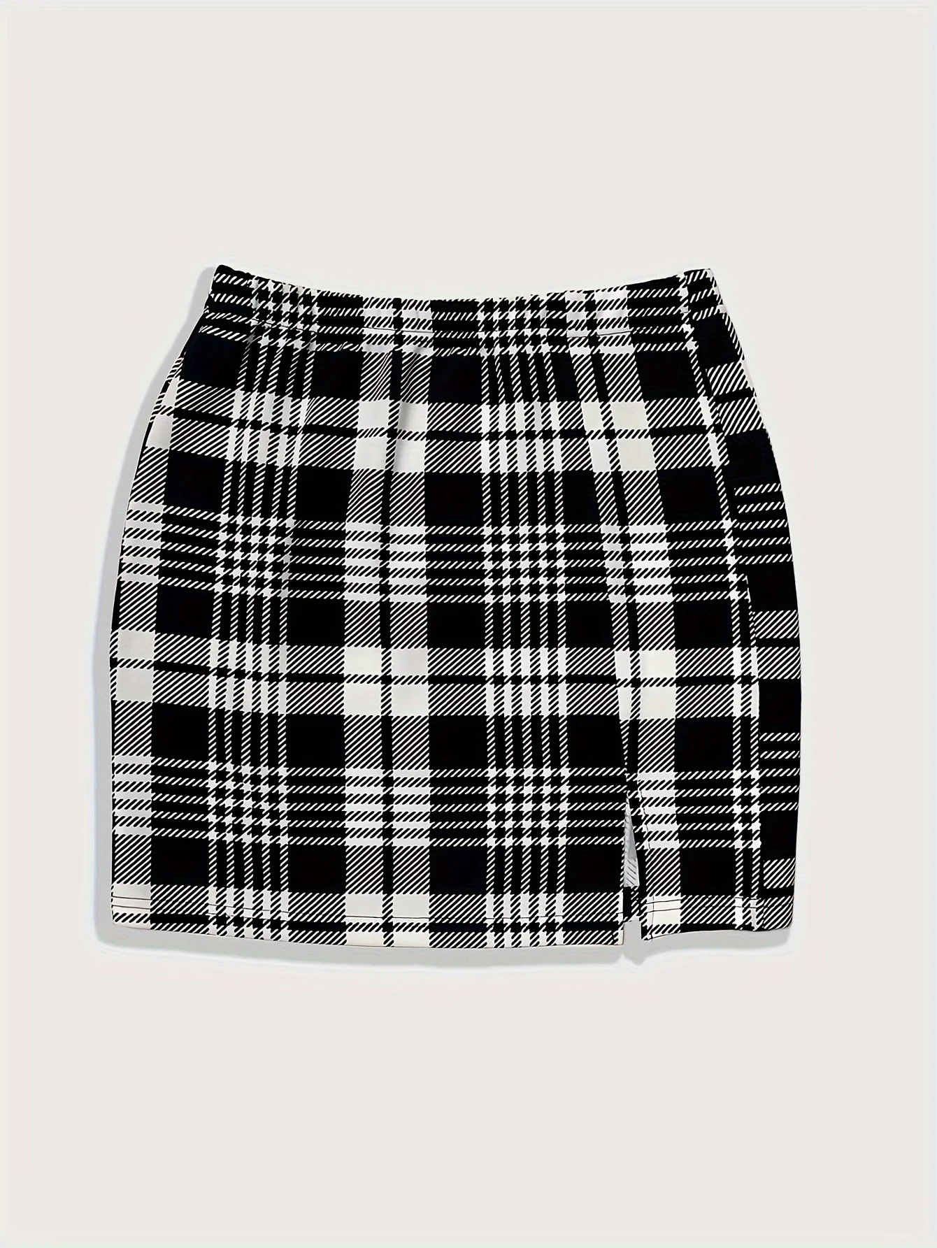 Plaid Print Split Hem Skirt 2pcs, Y2K Mini Bodycon A-Line Skirt for Spring & Summer, Women's Clothing - Image 8