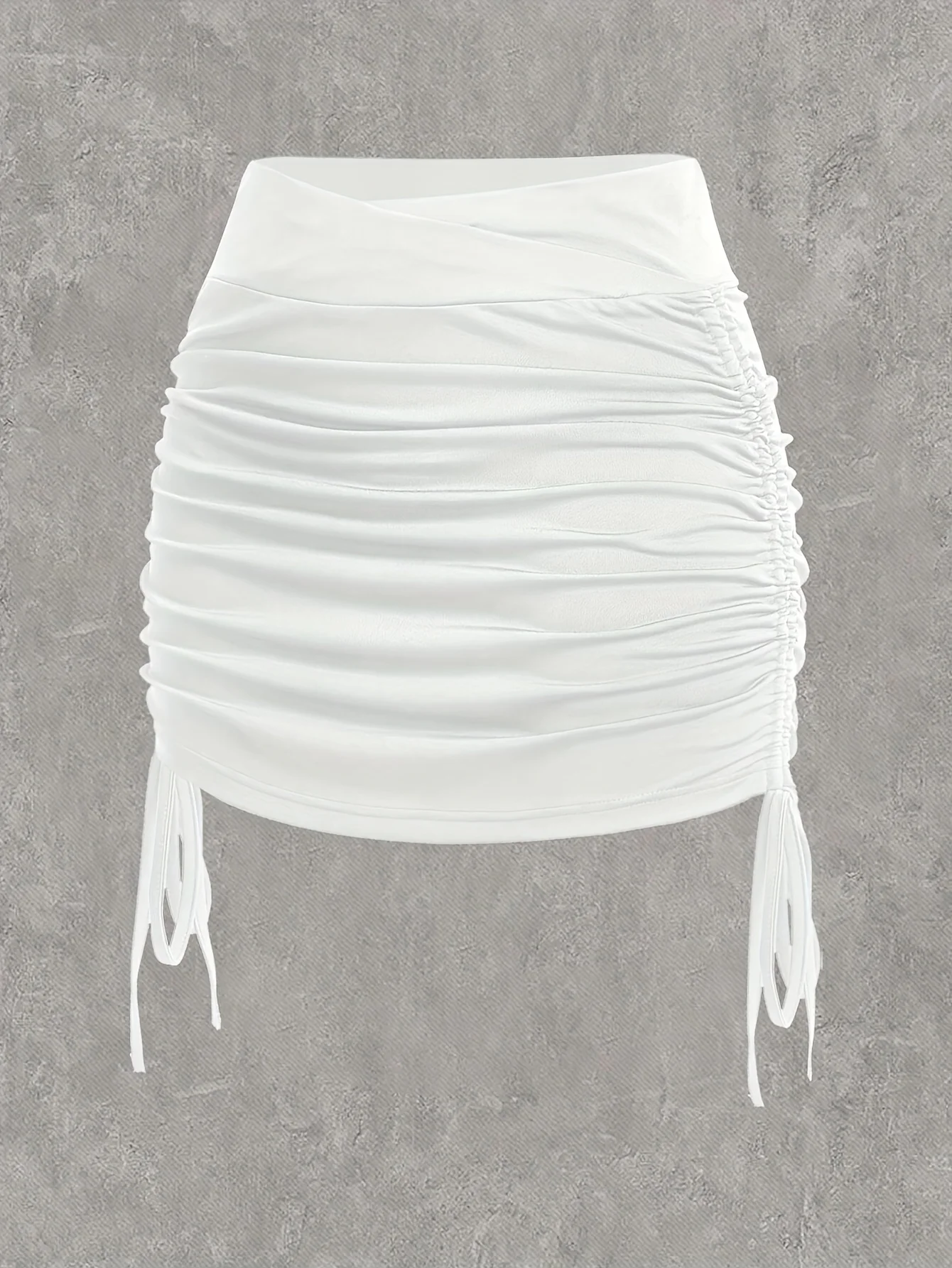 2pcs Women's Sexy Drawstring Mini Skirt, Spicy Style Sexy Strap Drawstring Pleated Pants Skirt, Half Body A-line Skirt - Image 6