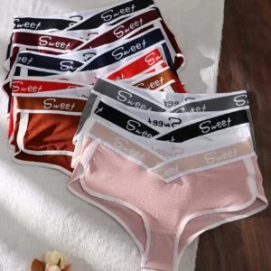 8pcs European/American Style Women's High-Stretch Low-Rise Solid Color Breathable Comfortable Seamless Triangle Panties