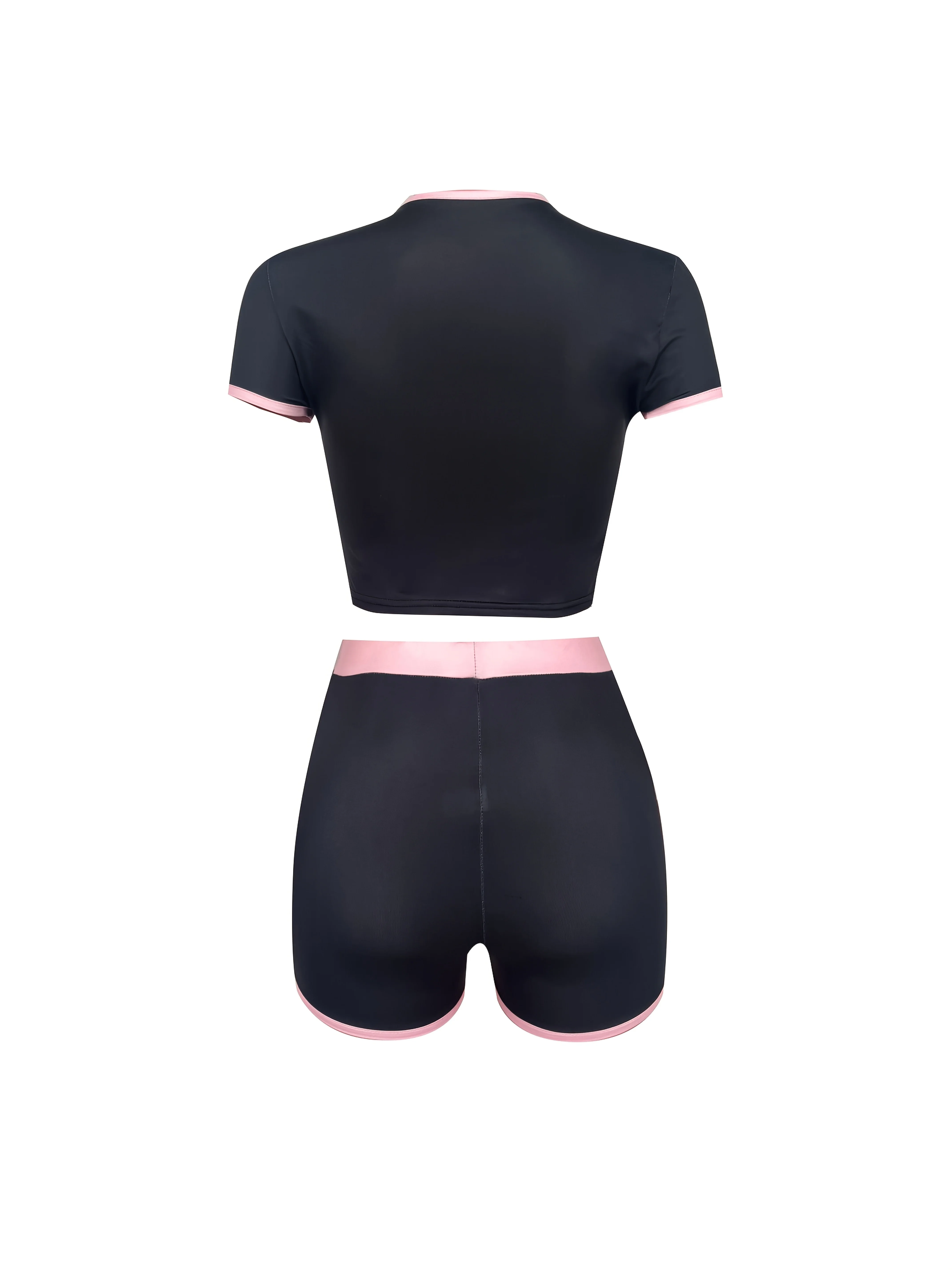 Fashionable Set of Street-Style T-Shirt And Shorts with Elastic Letter Prints for Cross-Border in Europe And America - Image 8