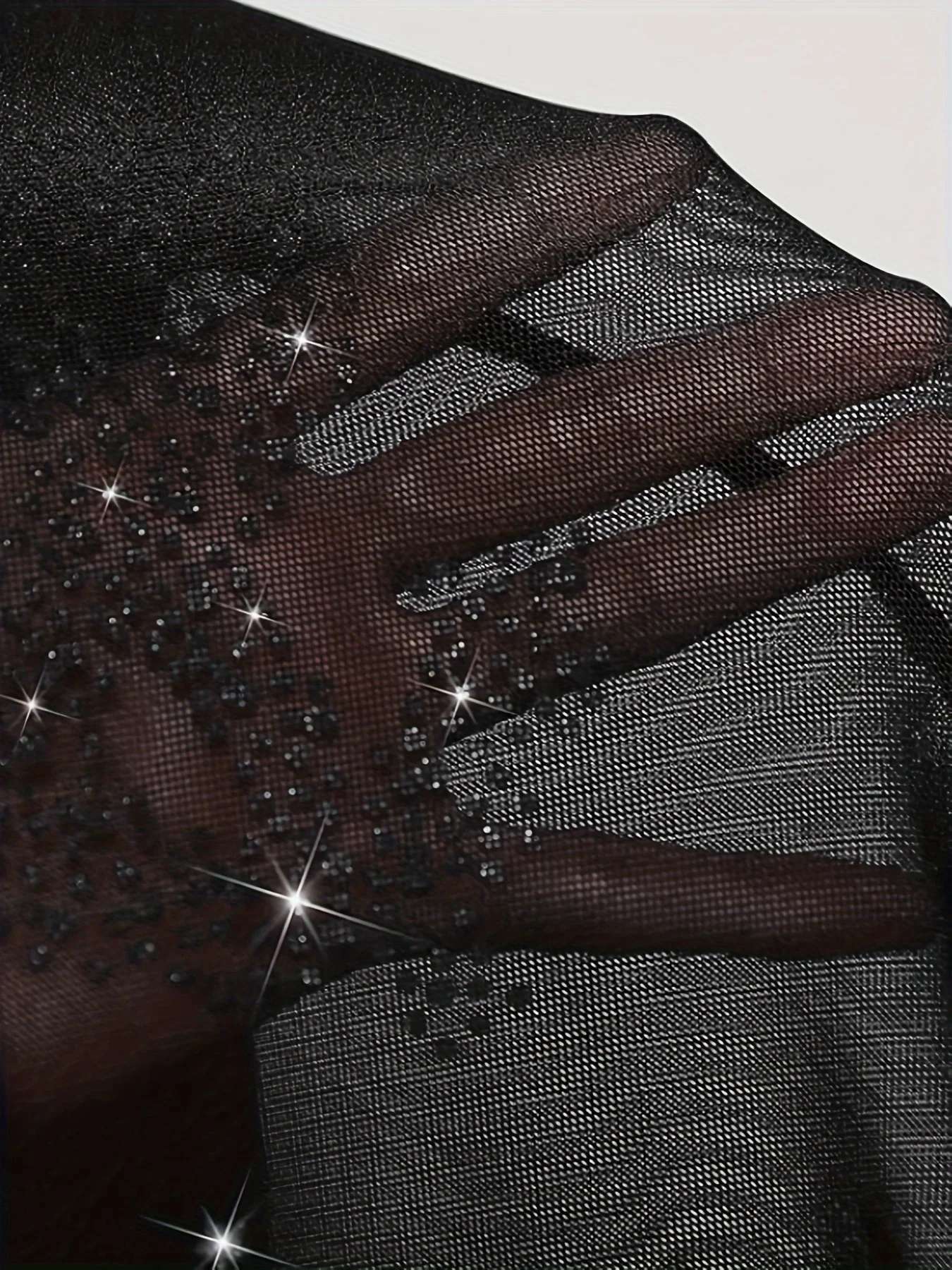Sparkling Rhinestone Dollar Sign Dress - Sheer Mesh Slim Fit Party Dress with D… - Image 15