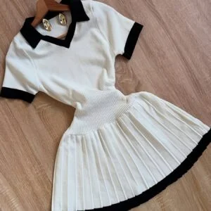 2025 Women'S New Color-Block Waist-Defining V-Neck Dress