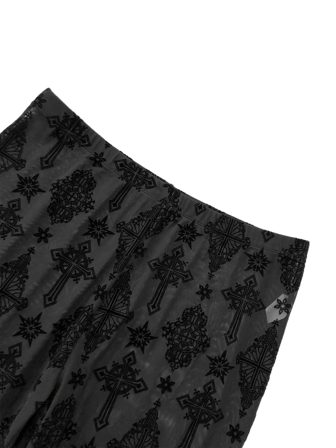 Plus Size - Elegant Flare Leg Pants | Sexy Sheer Mesh, Medium Stretch, Long Length, Suitable for Nightclub Parties, Fashionable and Trendy - Image 22