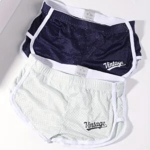 2pcs Men's Alro Pants, Fitness Sports Shorts, Loose Breathable Ice Slicky Fabric Mesh Low-Rise Boxer Brief Casual Home Underwear