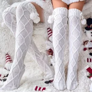 [Cozy Over-The-Knee Socks] 2 Pairs of Cute, Thick Over-The-Knee Socks for Women | Winter Warmth, Cold Resistance, Heat Retention, Soft & Comfortable, Long Tube Socks, Great Christmas Gifts