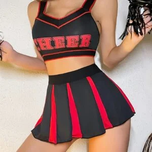 [Cheerleader Uniform] Cheerleader Uniform | Women's Temptation Print Bra & Skirt Set