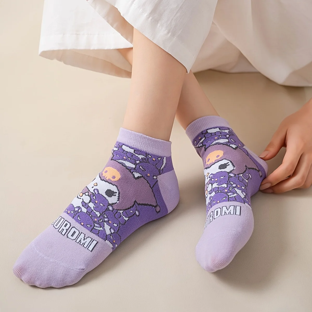 1 Pair Kuromi Cartoon Knee-length Socks | Soft, Breathable, Sweat-Absorbent, Fa… - Image 9