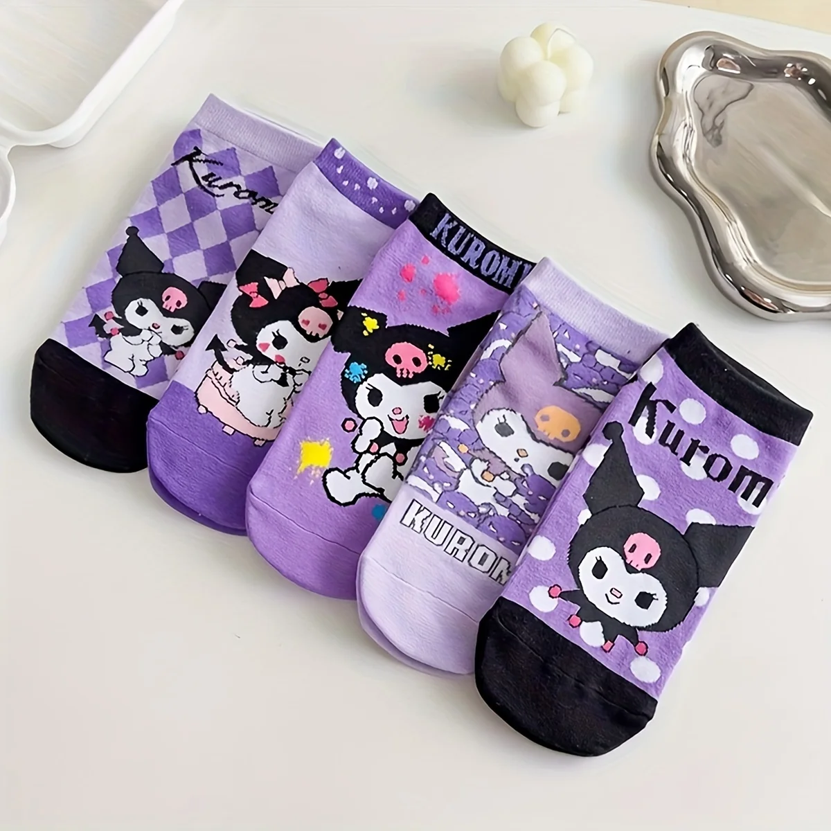 1 Pair Kuromi Cartoon Knee-length Socks | Soft, Breathable, Sweat-Absorbent, Fa… - Image 20