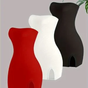 New Fashion Women's Solid Color Dress Three-Piece Set