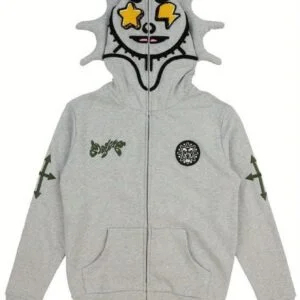 Women'S Y2K Vintage-Inspired Zip-Up Hoodie Made from a Soft, Featuring a Black Starry Graphic Print. This Casual Long-Sleeve Hoodie Includes a Front Pocket And Offers Comfort for All Seasons, with Care Instructions for Hand Washing Or Dry Cleaning