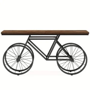 [Retro Bicycle Console Table] 70.9" Extra-Long Wooden Retro Bicycle Console Table | Long Strip Table for Living Room, Bedroom & Office Decoration