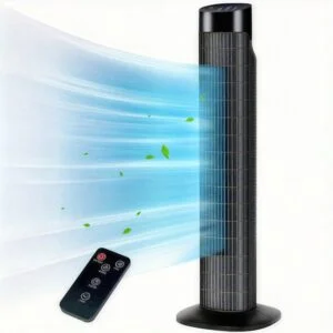 31 Inch Quiet Tower Fan | Fans That Blow Cold Air, 80° Oscillating, Remote Controlled, 7.5H Timer, 3 Speeds, Bladeless, Suitable for Room, Bedroom, Office - PUDDA Brand