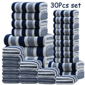 30pcs Large Wide Super Soft Coral Bath Towel Set, Quick Drying, Fast Absorption, Lightweight, Very Suitable for Home, Hotel And Spa Use, Outdoor Fitness, Camping Towel Bath Towel Set Christmas Gift Towel Bath Towel Set