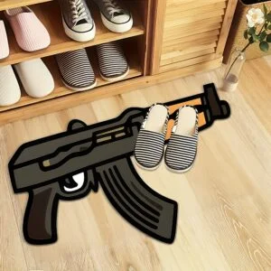 Modern Carpet Compatible for Living Room/Bedroom - Heavyweight 850g/m² Soft Flat- with Irregular Gunshot Pattern (Bullet Casings), Machine Washable, Polypropylene Backing - Neutral Colors Suitable for Office, Hallway, Dorm
