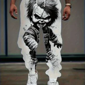 3D Cartoon Men'S Long Pants | Casual Style with Slight Stretch Fabric, Regular Fit