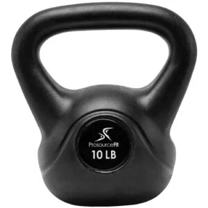 ProsourceFit Vinyl Plastic Kettlebell from 10 - 35 lbs. Ideal for full body conditioning and developing functional strength. Extra-large handle for secure grip and comfort. For indoor and outdoor use. Great for squats, swings, cleans, presses, and a variety of other exercises that are proven to build muscle size and strength. Full body workout. Extra-large handle. Available in a variety of weights, so they can be used by both beginners and advanced athletes.