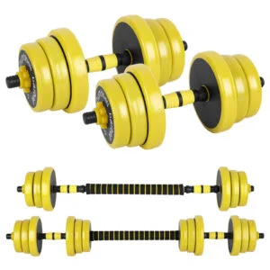 3-in-1 Adjustable Weight Dumbbell & Barbell Set - 44 lbs Full-Body Home Gym Equipment, Convertible Barbell/Dumbbell/Push-Up Bar, Strength Training System with Collars for Squats, Press, Deadlifts (No Required)