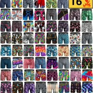 [Graffiti Letter Striped Shorts] 16pcs KJFISTMU Men's Graffiti Letter Striped Printed Shorts | Comfortable, Loose, Breathable, Soft, Elastic Waistband, Quick-Drying - Suitable for Daily Wear and Sports, All Seasons