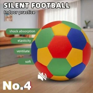 PSYCHE Model 4 Silent Football Made of T Fabric, Durable And Resistant to Wear And Aging, Waterproof And Stain-Resistant, Easy to Clean. Suitable for Indoor Training, Available in Various Colors, Soft Touch with Silent Rebound