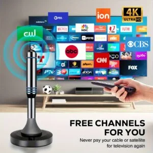 2025 Digital TV Antenna with Signal Booster & 4K/1080P Support - 400+ Mile Range, Indoor/Outdoor Use for Free Local Channels (ABC, CBS, NBC) - Setup for Smart/Old TVs, DTV Reception with Coaxial Connection
