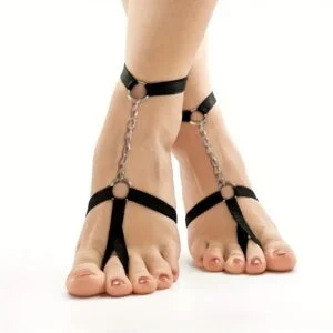 Women's Black Adjustable Fashionable Ankle Decoration - Suitable for Parties and Dancing, Adjustable Synthetic Cute and Sexy Punk Gothic Ankle Strap, Valentine's Day Gift for Women, Party Ankle | Fashionable Shoes | Elastic Ankle Chain