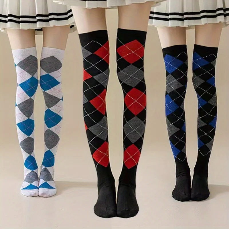 5 Pairs Women'S Over-the-Knee Compression Socks - Long Tube High-Calf Stretchy Dance Party Socks with Arch Support, Multi-Color Options (/Purple/Red) for Cosplay, Themed Events & Casual Attire - Durable Comfortable Casual & Formal Socks - Image 7
