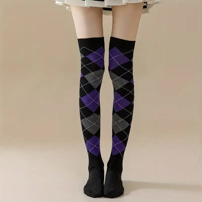 5 Pairs Women'S Over-the-Knee Compression Socks - Long Tube High-Calf Stretchy Dance Party Socks with Arch Support, Multi-Color Options (/Purple/Red) for Cosplay, Themed Events & Casual Attire - Durable Comfortable Casual & Formal Socks - Image 14