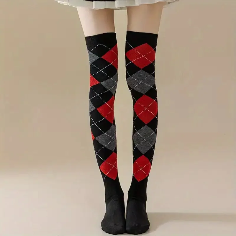 5 Pairs Women'S Over-the-Knee Compression Socks - Long Tube High-Calf Stretchy Dance Party Socks with Arch Support, Multi-Color Options (/Purple/Red) for Cosplay, Themed Events & Casual Attire - Durable Comfortable Casual & Formal Socks - Image 76