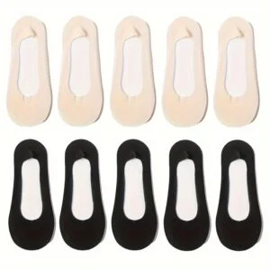 10 Pairs of Ultra-Thin Ice Breathable And Refreshing Boat Socks | Shallow And Invisible, Non-Slip, Solid Color, Soft And Comfortable Low-Cut Socks for Women, Fabric, Hand Wash or Professional Dry Clean