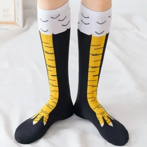 [Full-Length Chicken Feet Socks] Funny Chicken Leg O/T/K Socks 1 Pair - Realistic Feet & Claws, Thigh-High Costume Footwear for Themed Parties, Novelty Outfits - Durable