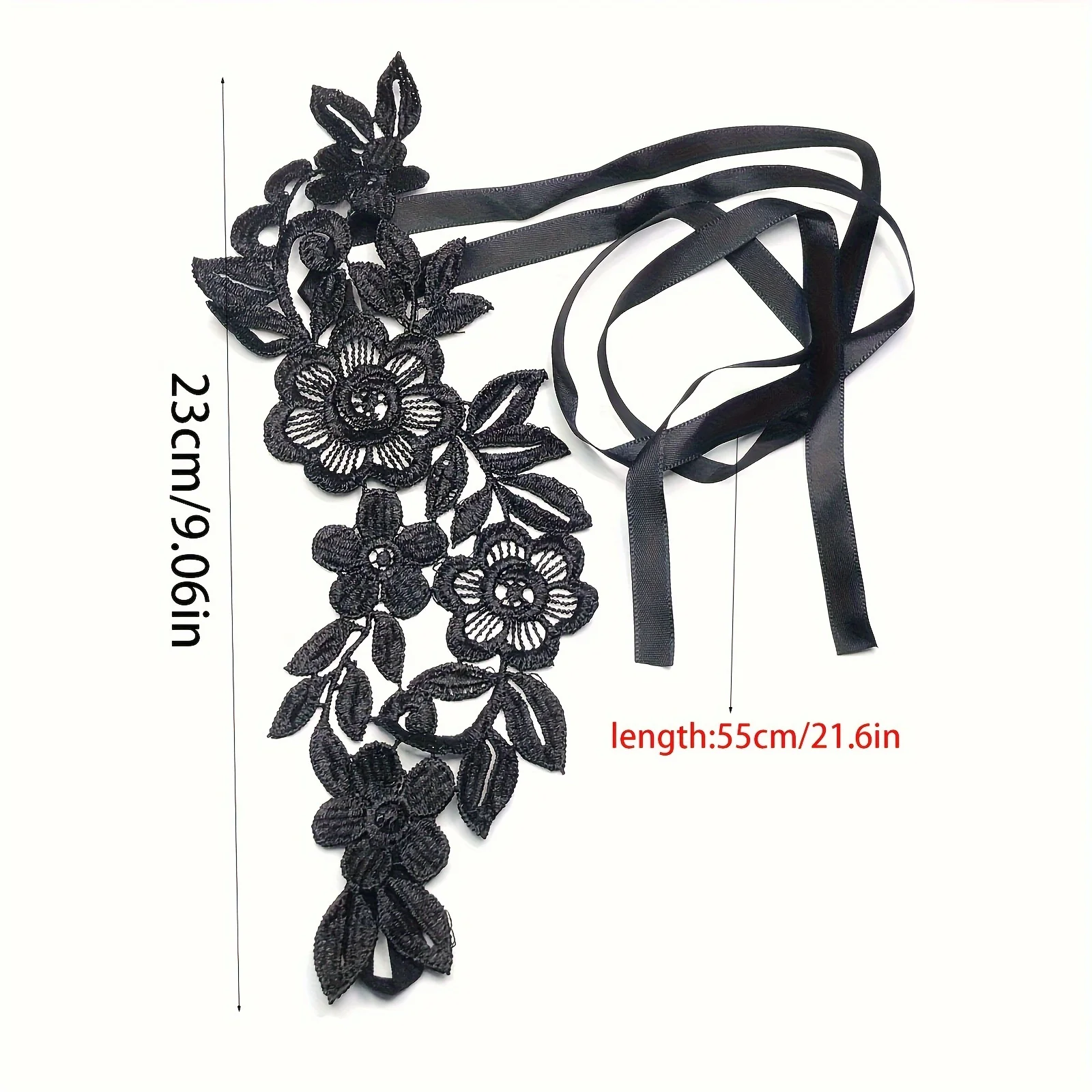 2pcs of Sexy Lace Embroidered Anklets with Toe Rings, Floral Barefoot Sandals f… - Image 12