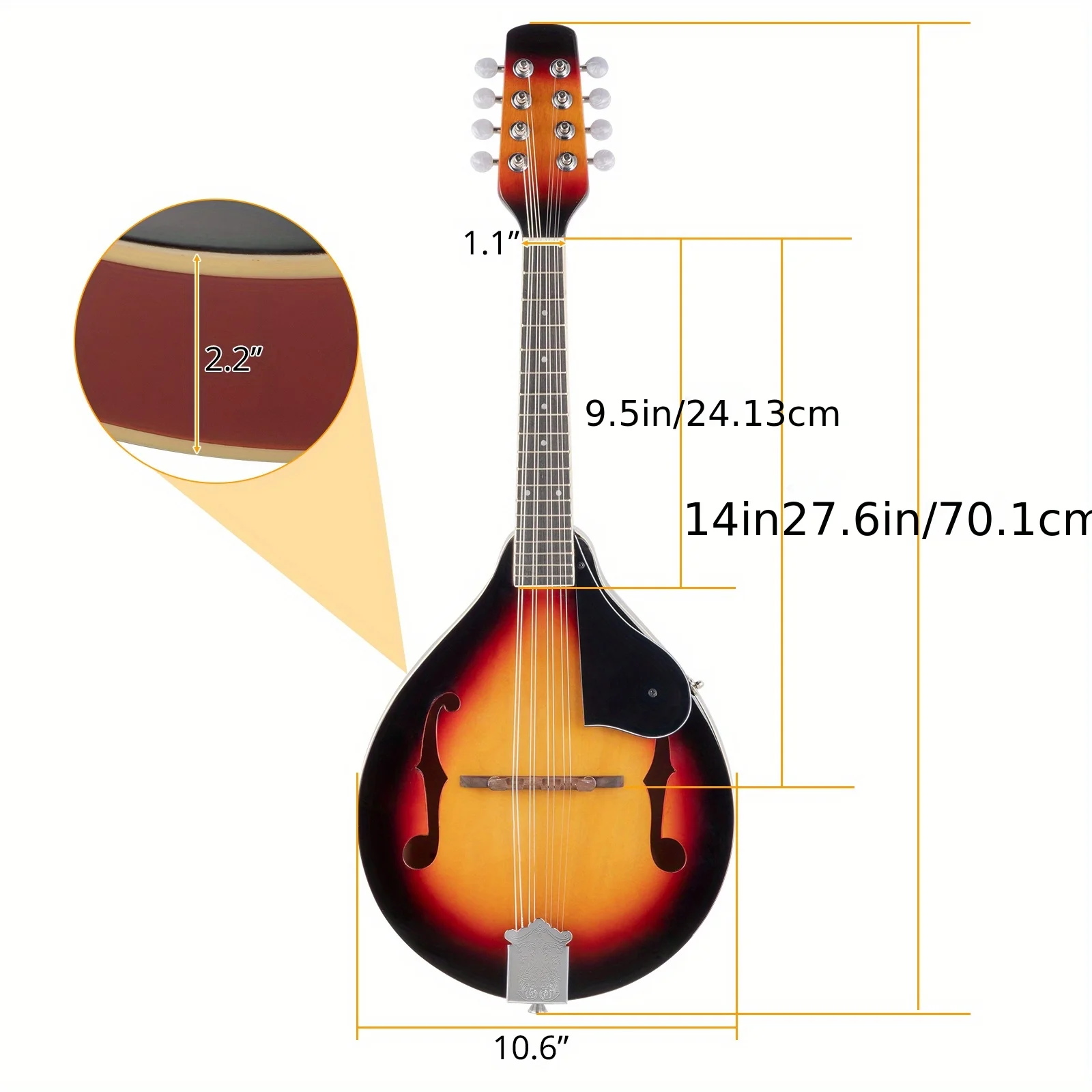 A-Type with Pickguard and Cotton Bag Maple Mandolin Sunset Color