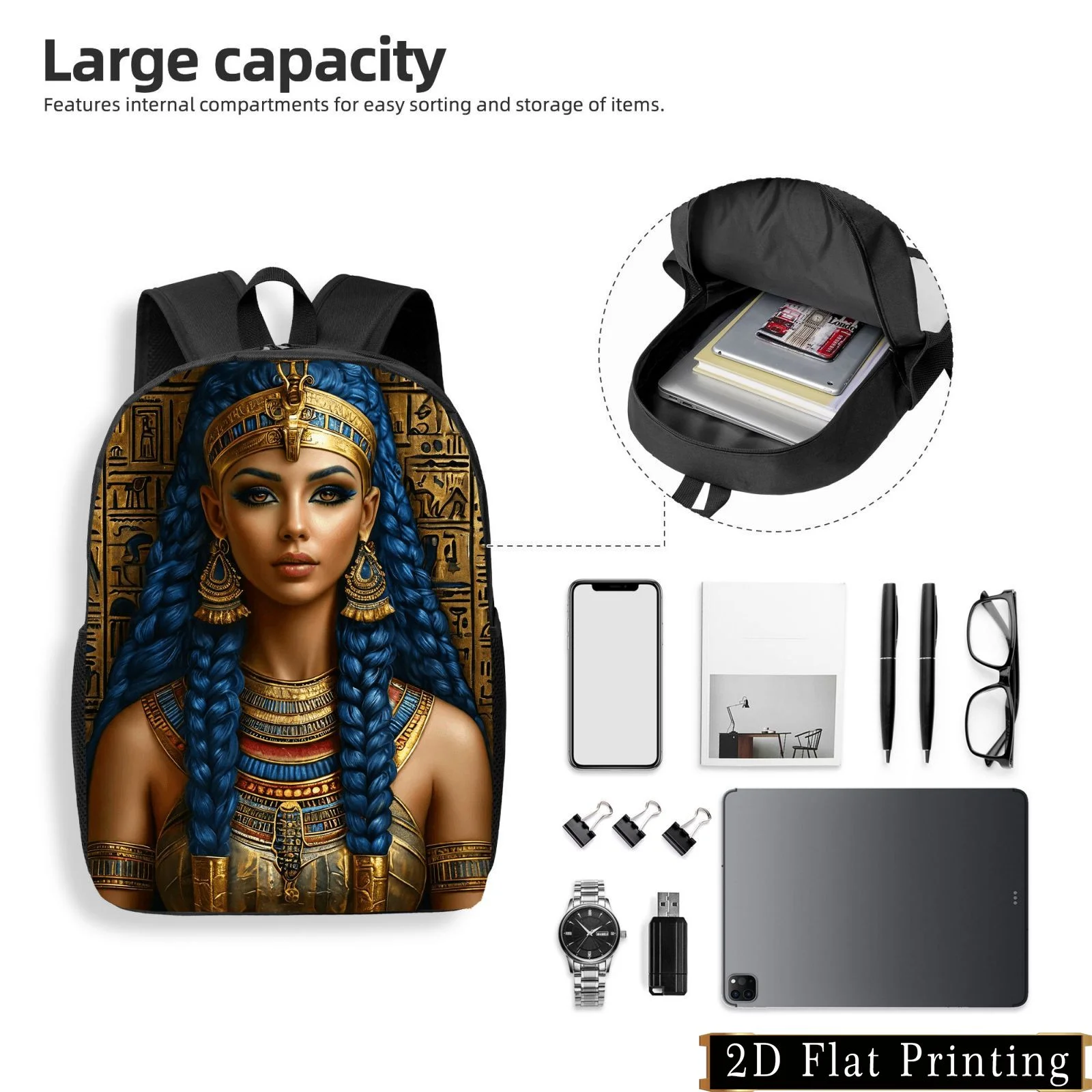 Fashionable Egyptian-Inspired Backpack | Lightweight, Large Capacity, Adjustabl… - Image 3