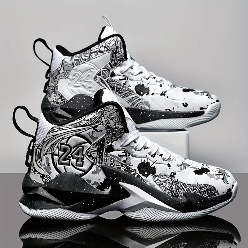 Men'S High-Top Basketball Shoes - Non-Slip Durable Lace-Up Design with All-Seas…