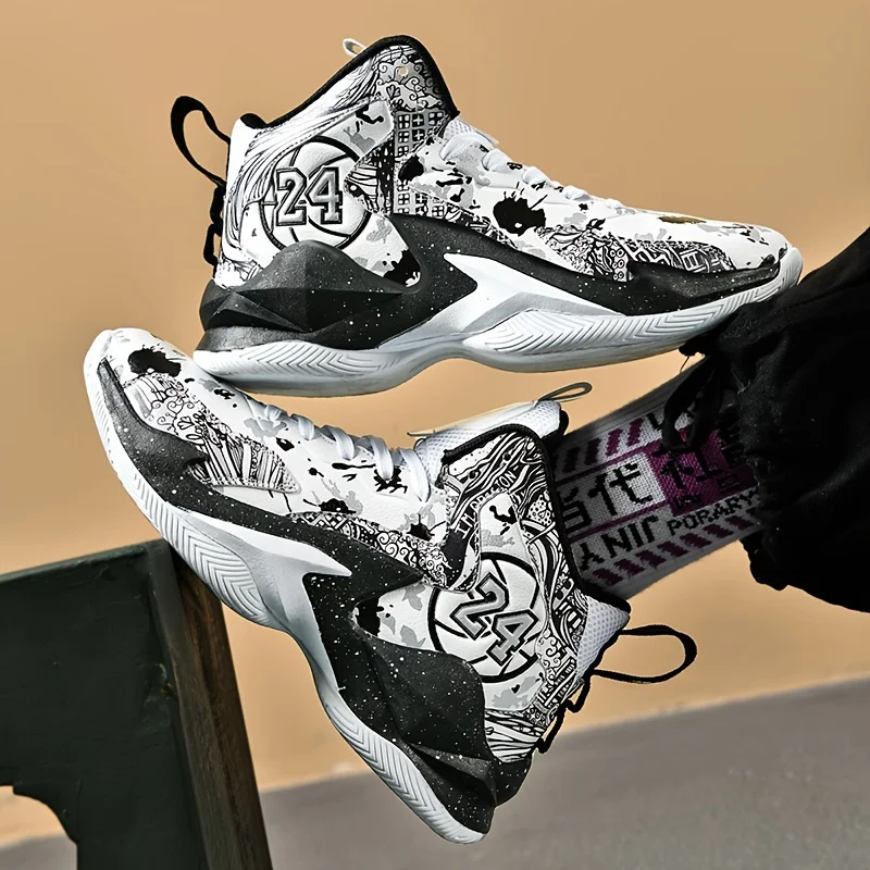 Men'S High-Top Basketball Shoes - Non-Slip Durable Lace-Up Design with All-Seas… - Image 4