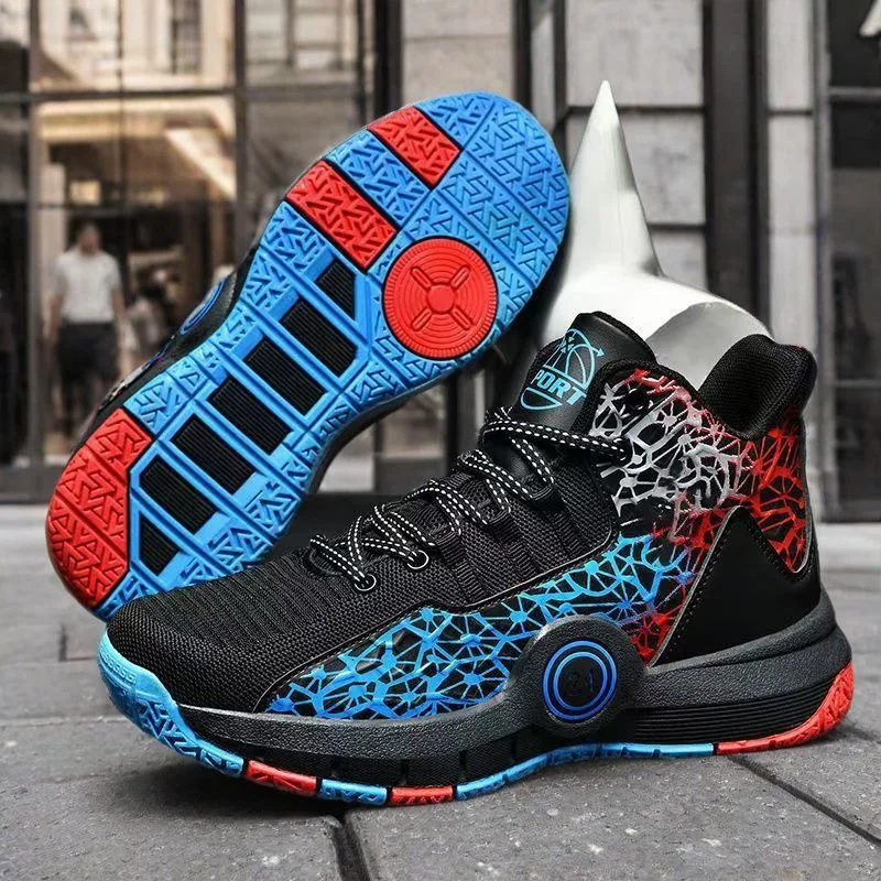Men's High-Top Basketball Shoes - Breathable Knit Sneakers with Enhanced Ankle… - Image 2