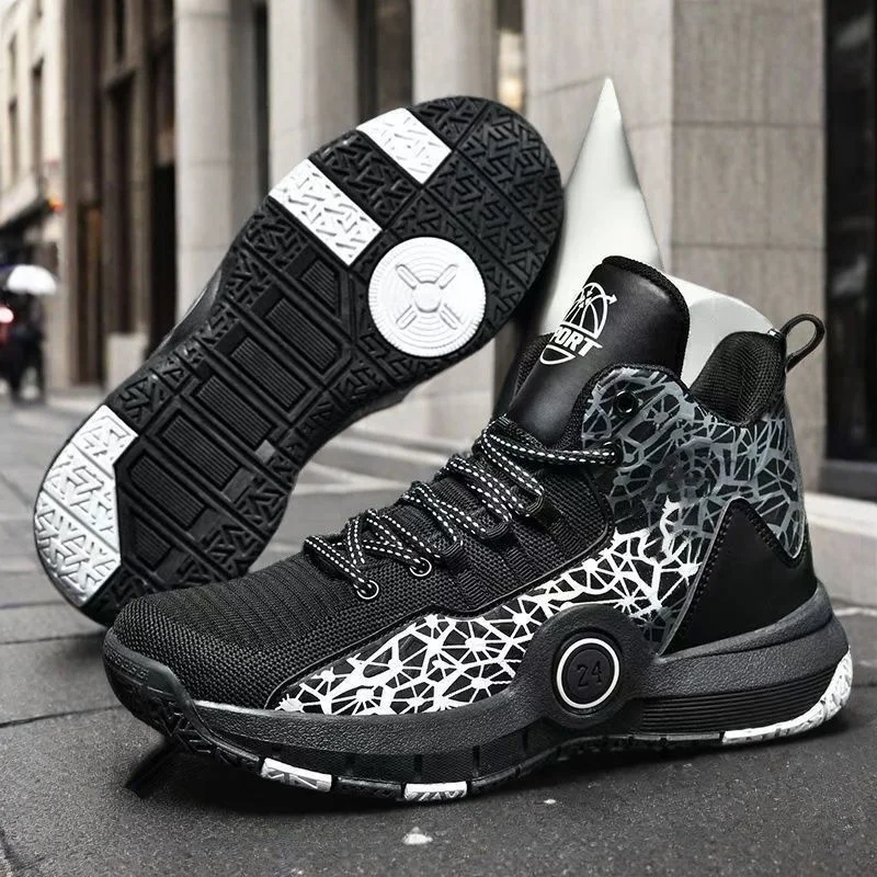 Men's High-Top Basketball Shoes - Breathable Knit Sneakers with Enhanced Ankle… - Image 5
