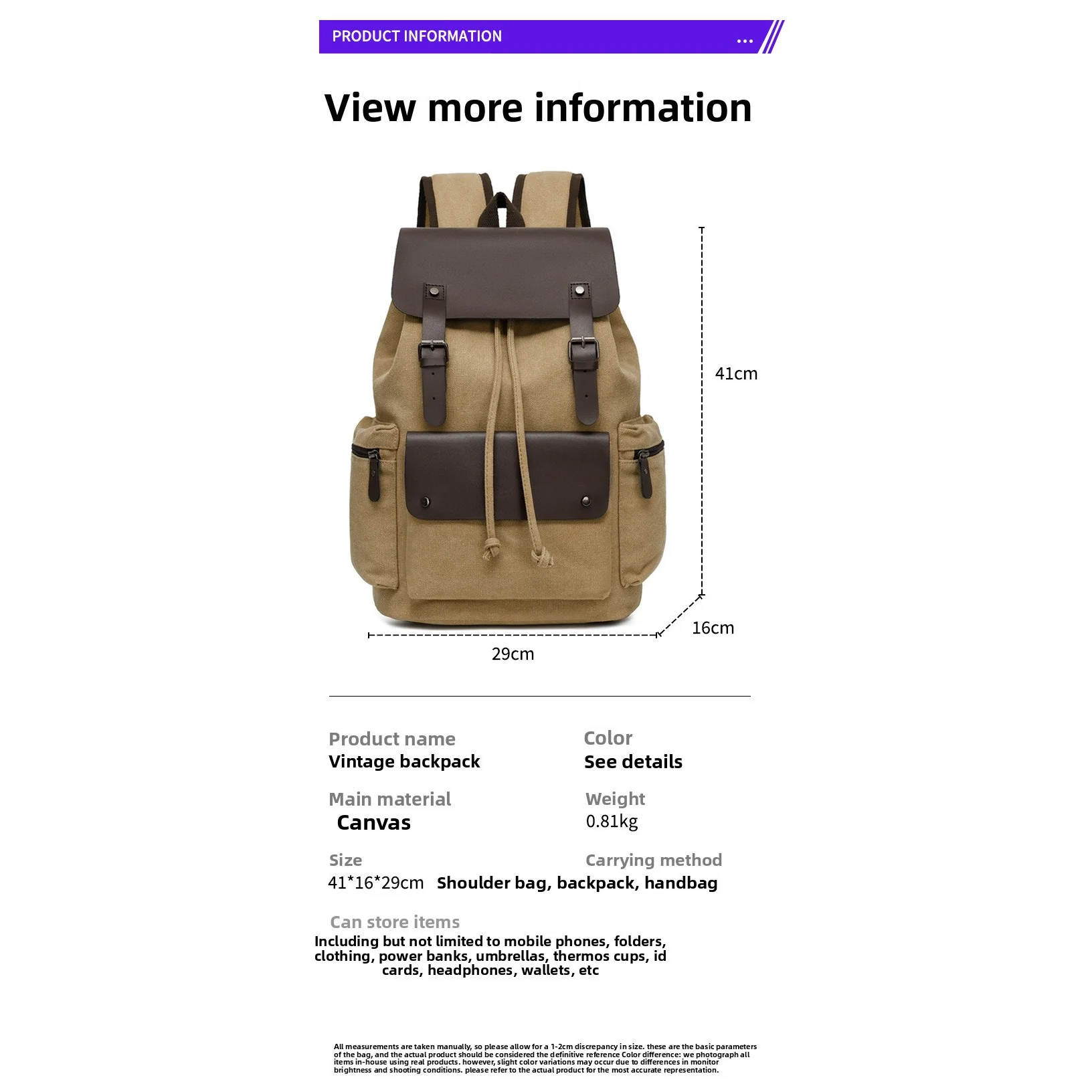 2025 New Men'S Large-Capacity Backpack - Lightweight Durable Canvas School Bag…