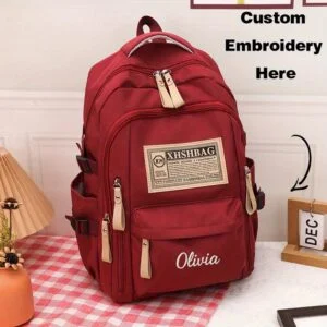 [Unisex Embroidered Backpacks] Custom Embroidery: Unisex Embroidered Backpacks, Large Capacity Laptop Bags, Multi-Compartment Travel Backpacks, Suitable for University Or Everyday Commuting, Casual School Bags
